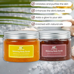 Natural Care Body Scrub Set ( Vanilla Coconut & Lavender) - Natural Care